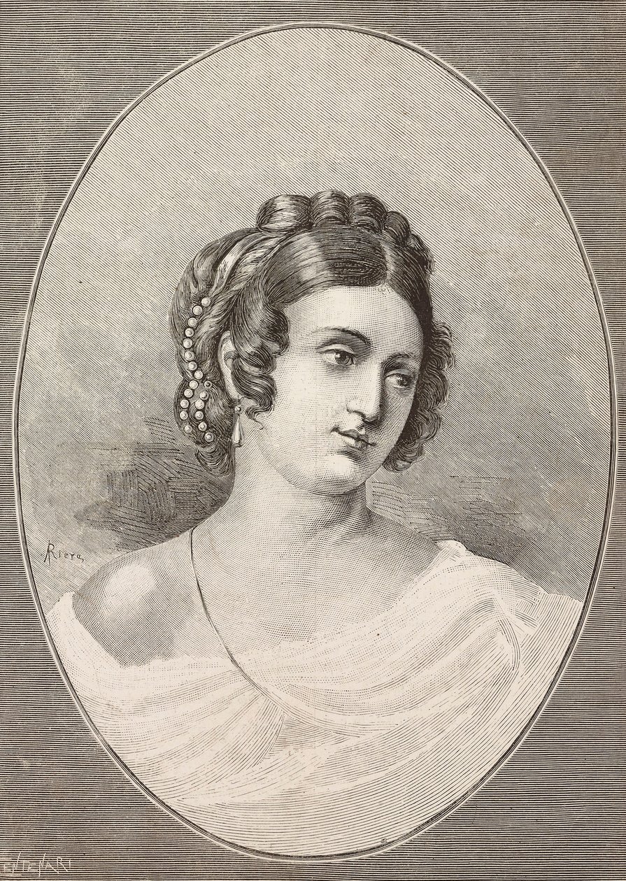 Porträtt av Costanza Monti (1792-1840), italiensk poet, gravyr av Centenari från L