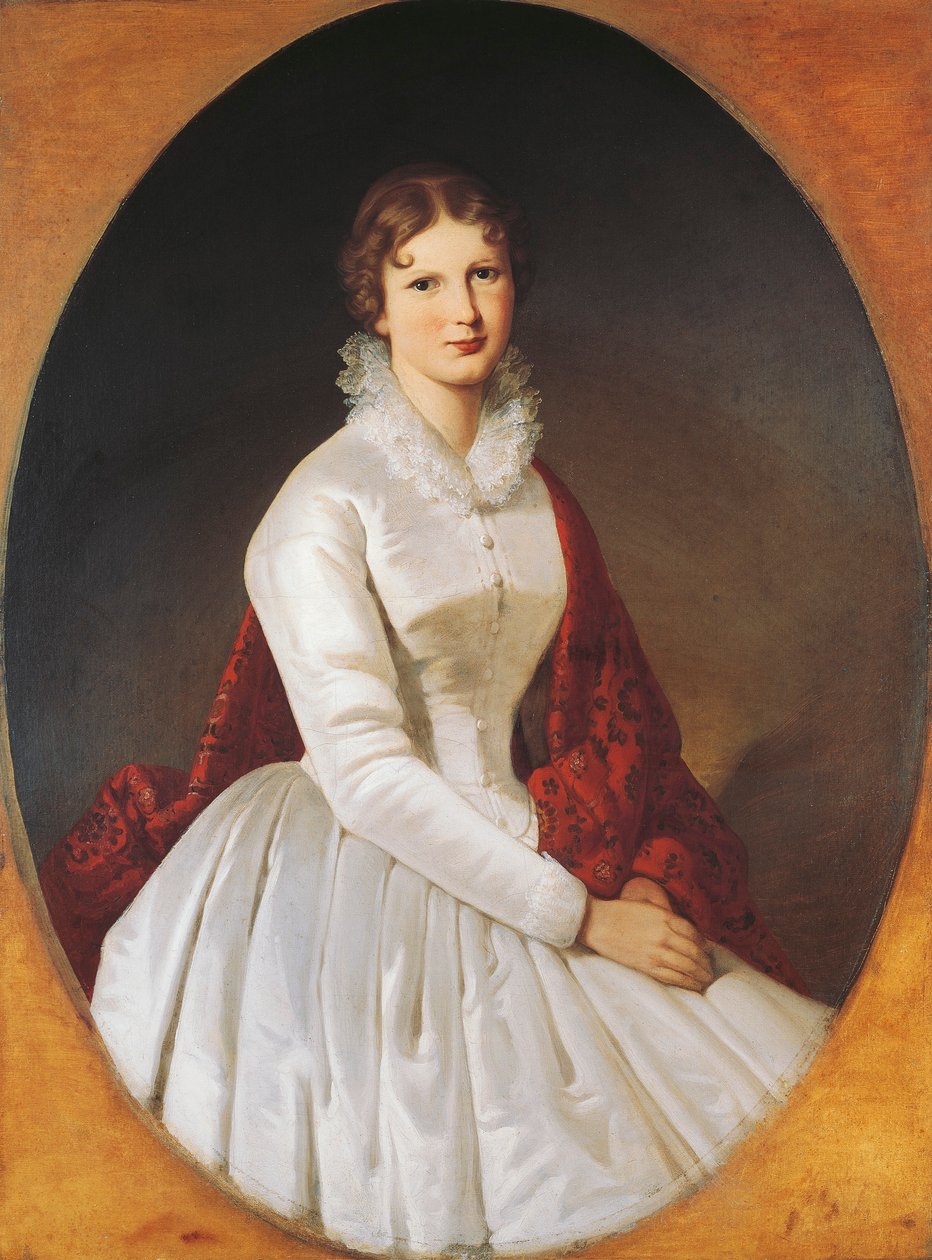 Porträtt av Costanza Trotti Arconati Visconti (olja på duk) av Italian School