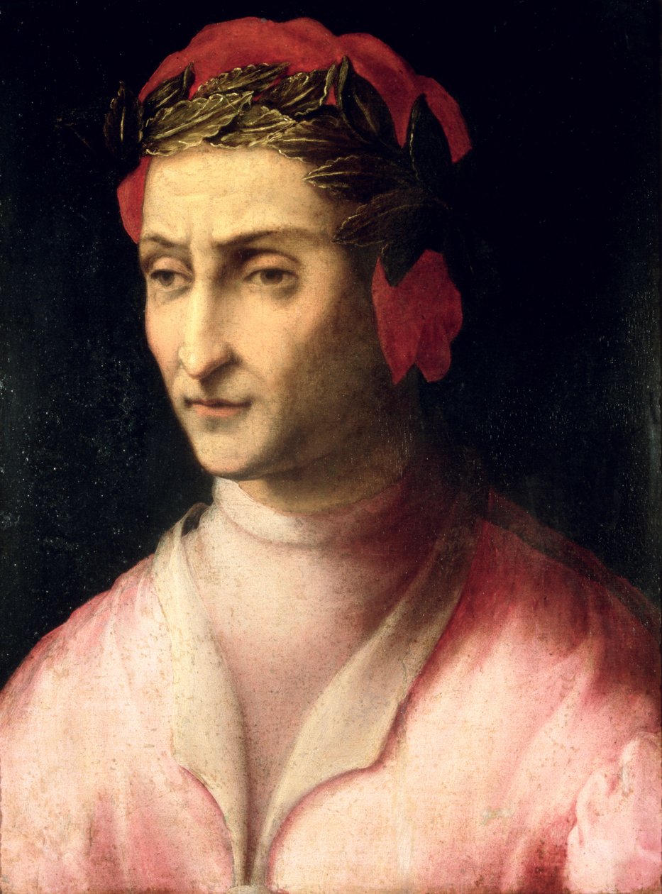 Porträtt av Dante Alighieri (1265-1321) av Italian School