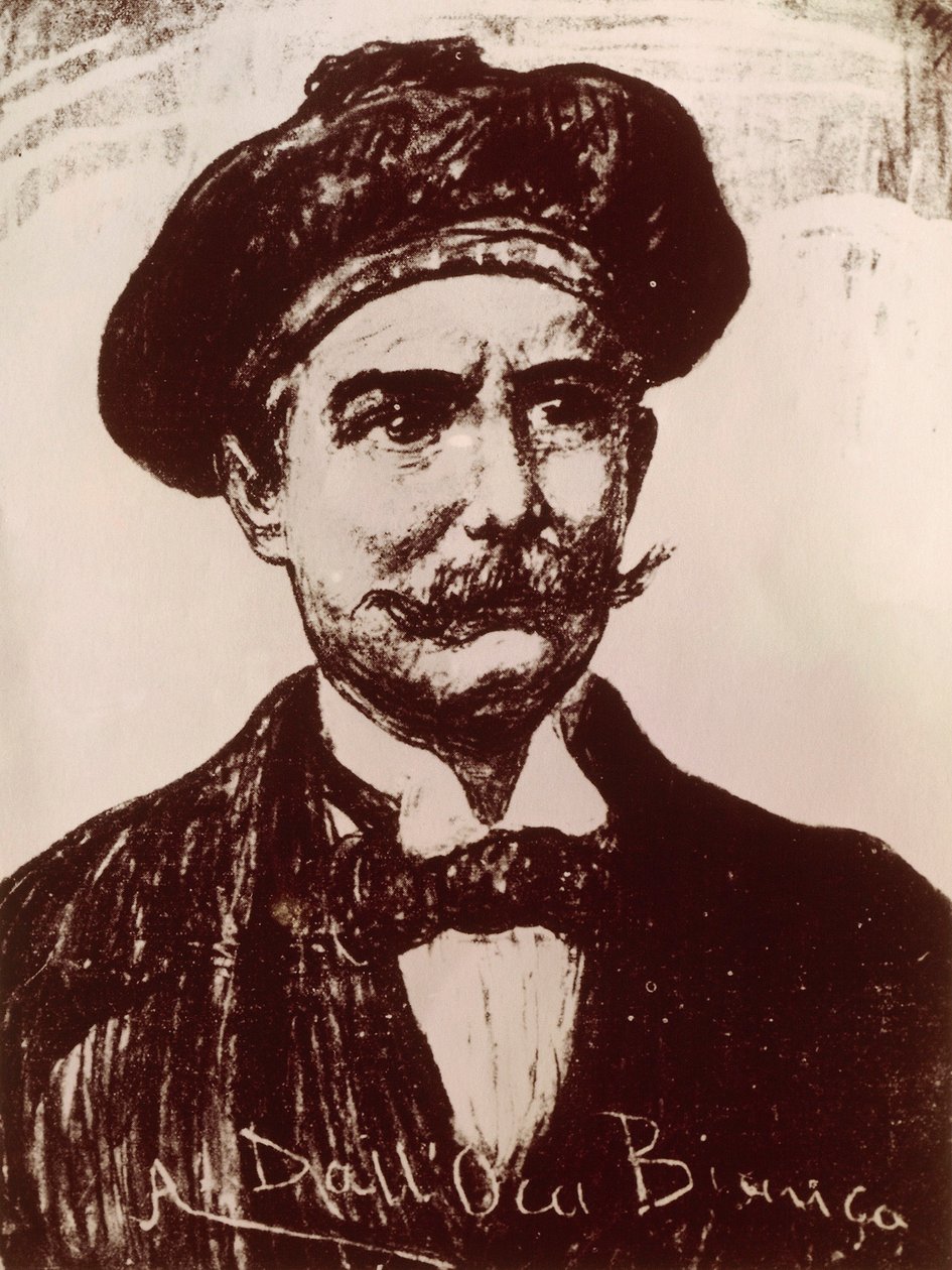 Porträtt av Emilio Salgari (litho) av Italian School