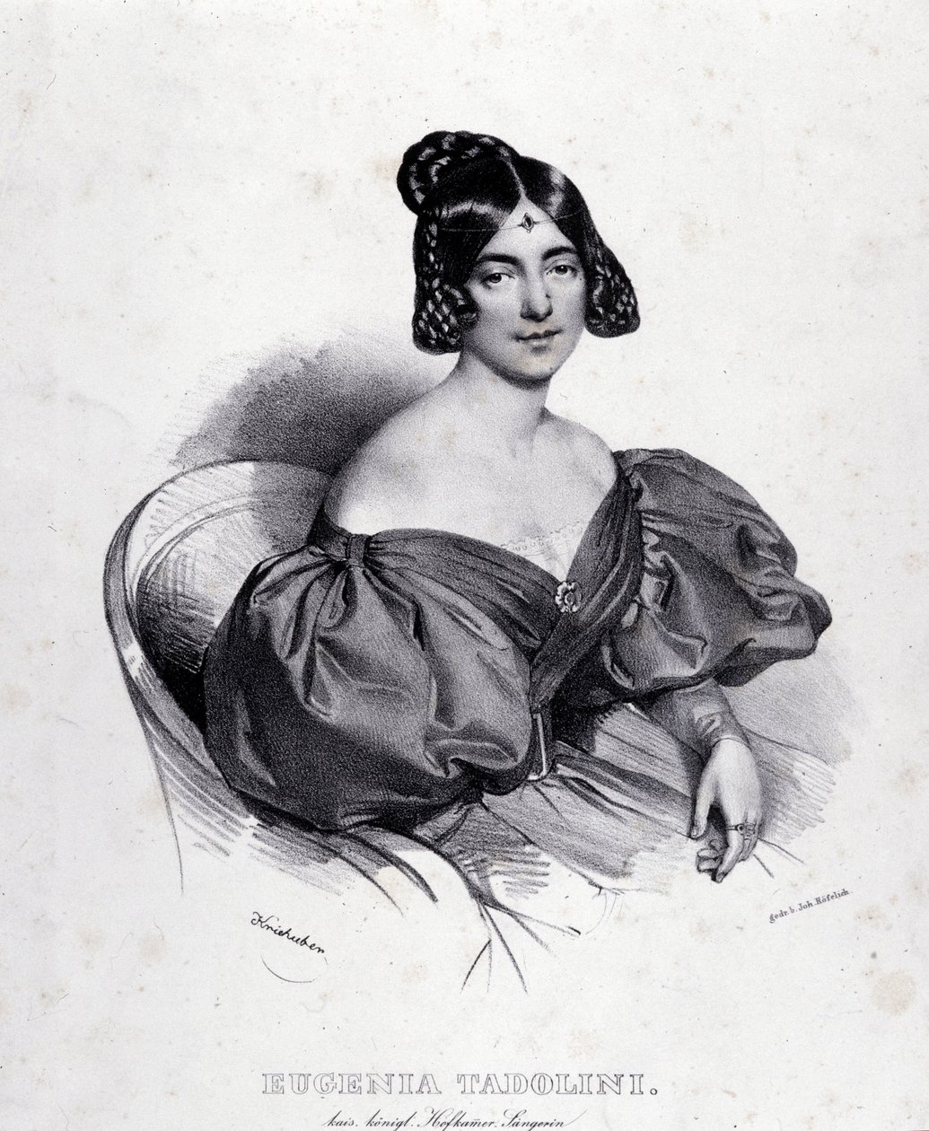 Porträtt av Eugenia Tadolini (gravyr) av Italian School