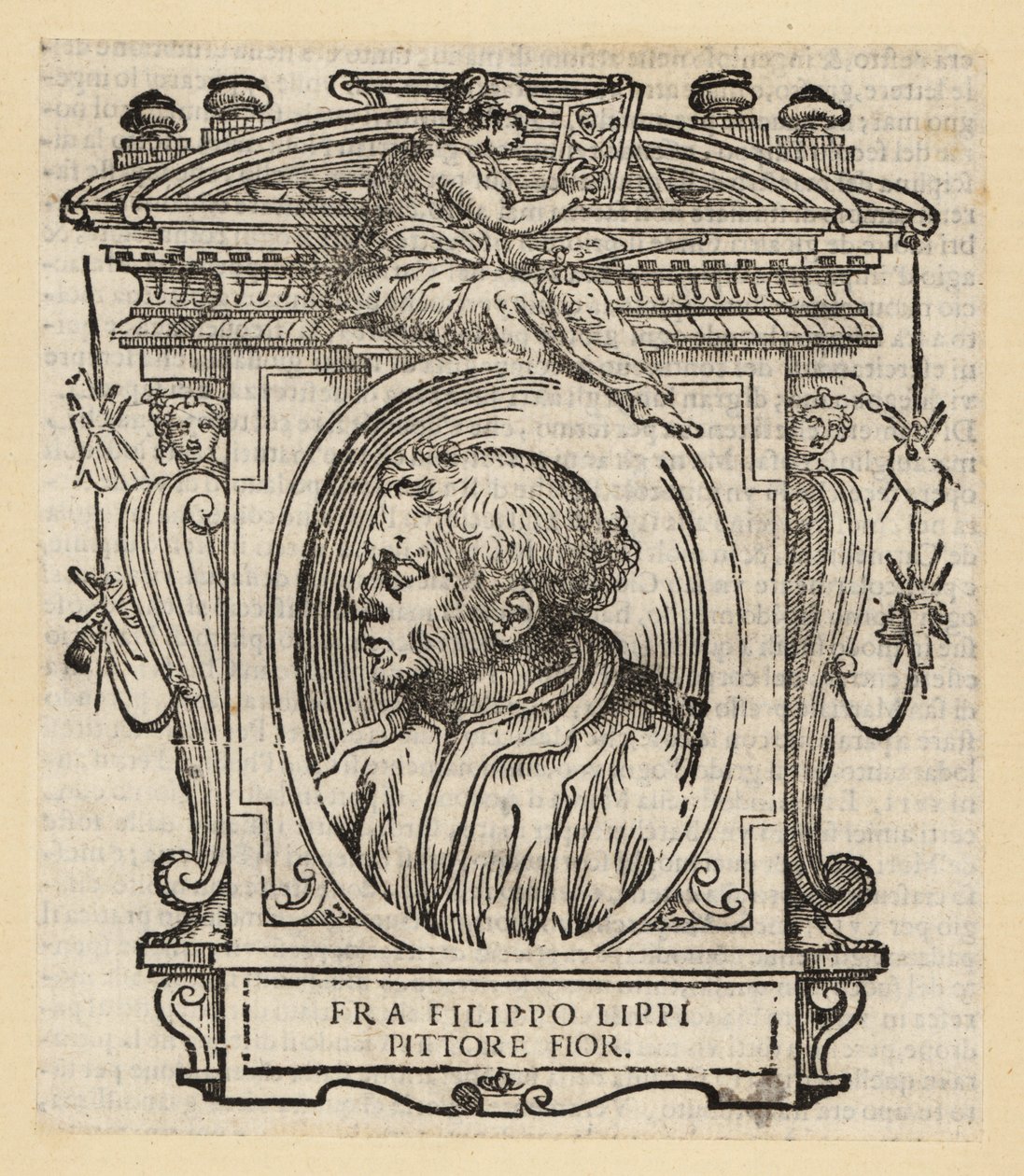 Porträtt av Filippo Lippi, italiensk målare från Florens av Quattrocento (1400-talet), cirka 1406-1469 av Italian School