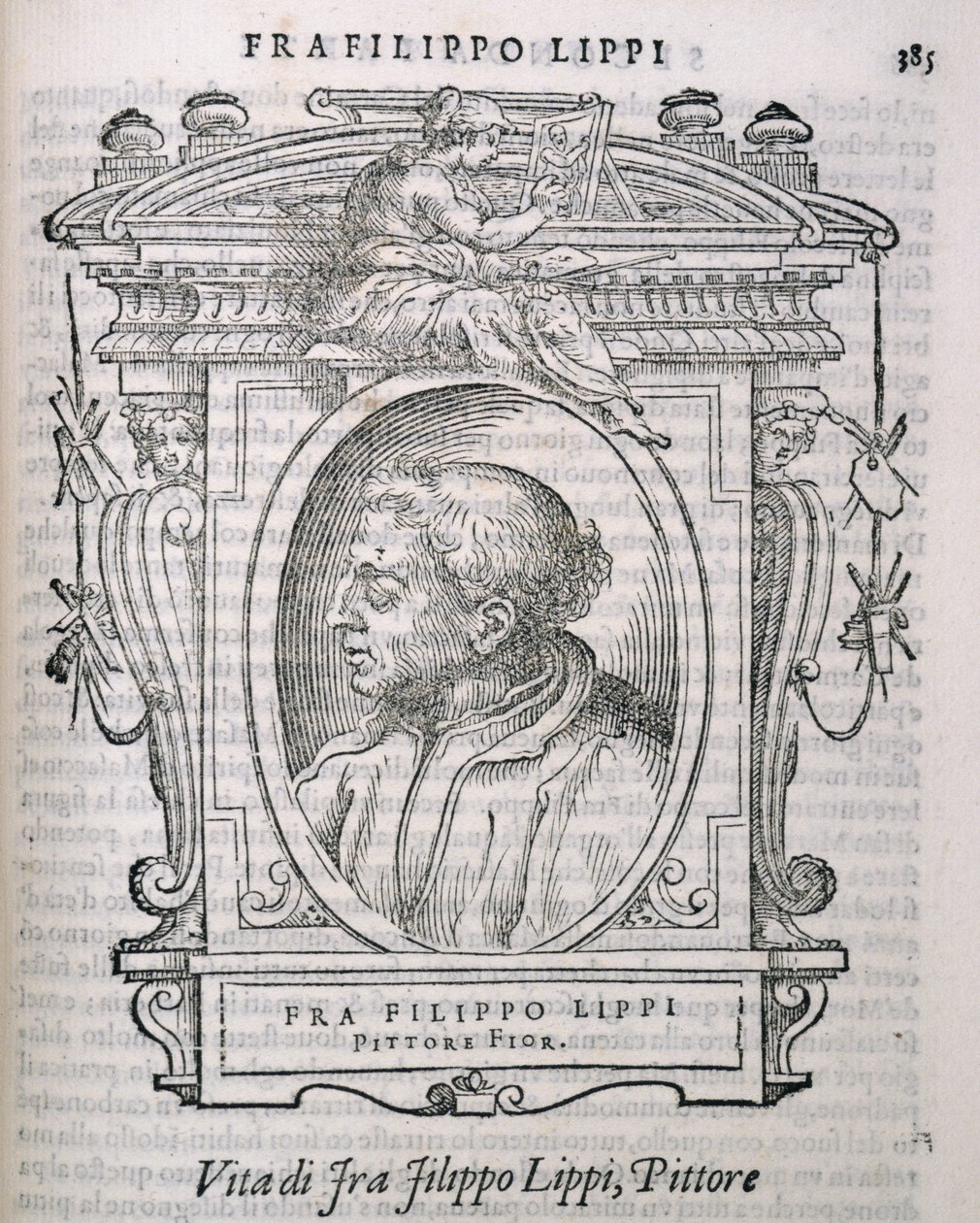 Porträtt av Fra Filippo Lippi (ca 1406-69) från Vasaris Lives of the Artists, publicerad första gången 1550 av Italian School