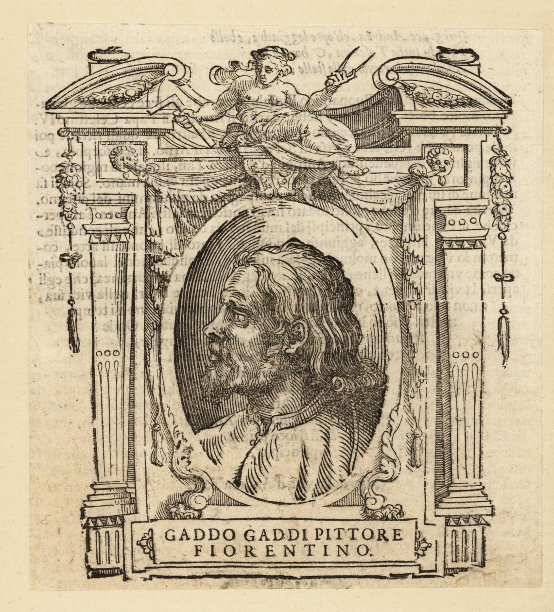 Porträtt av Gaddo Gaddi, italiensk målare och mosaiker i Florens i gotisk konststil, cirka 1239-cirka 1312 av Italian School