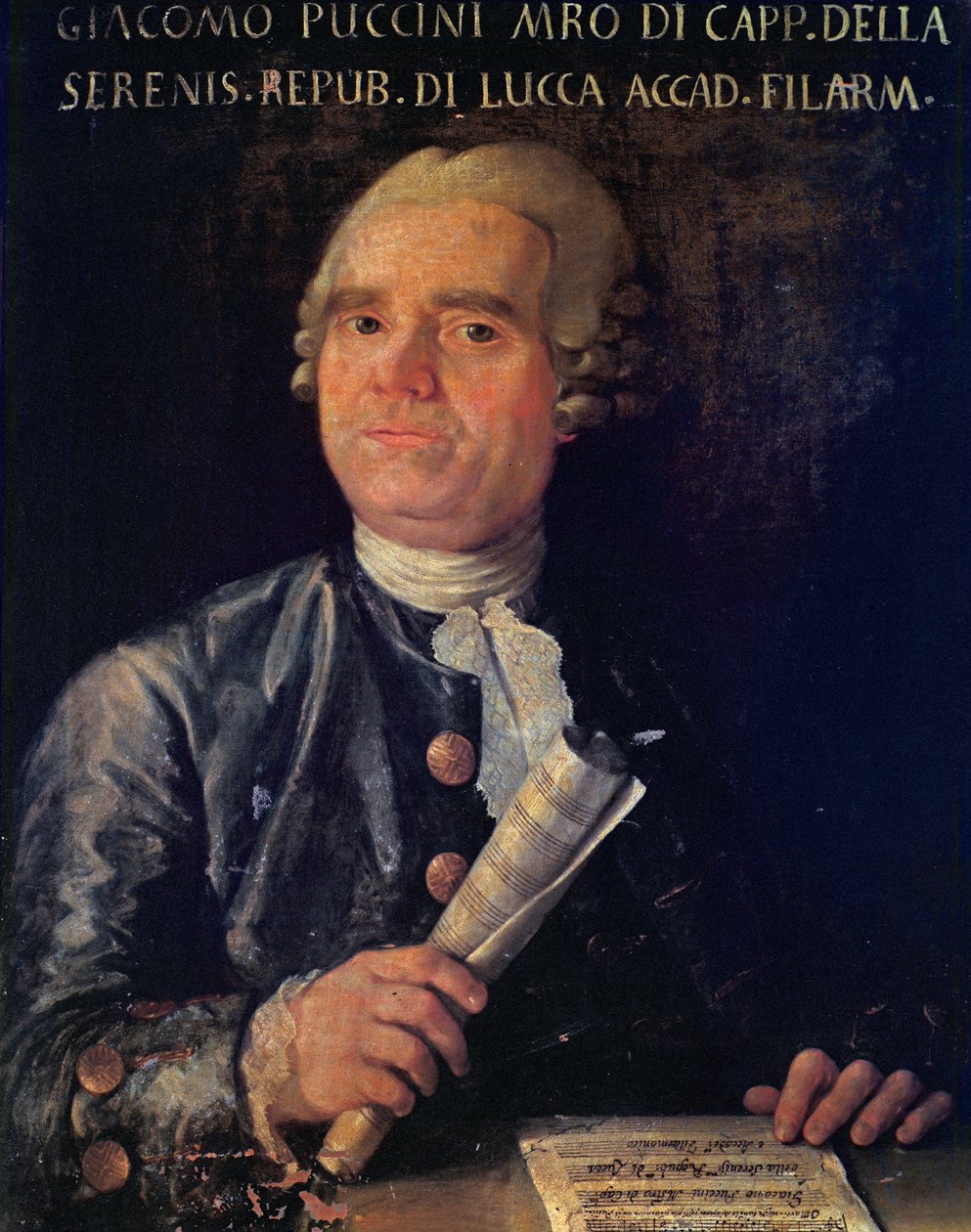 Porträtt av Giacomo Puccini (1712-1781) (olja på duk) av Italian School