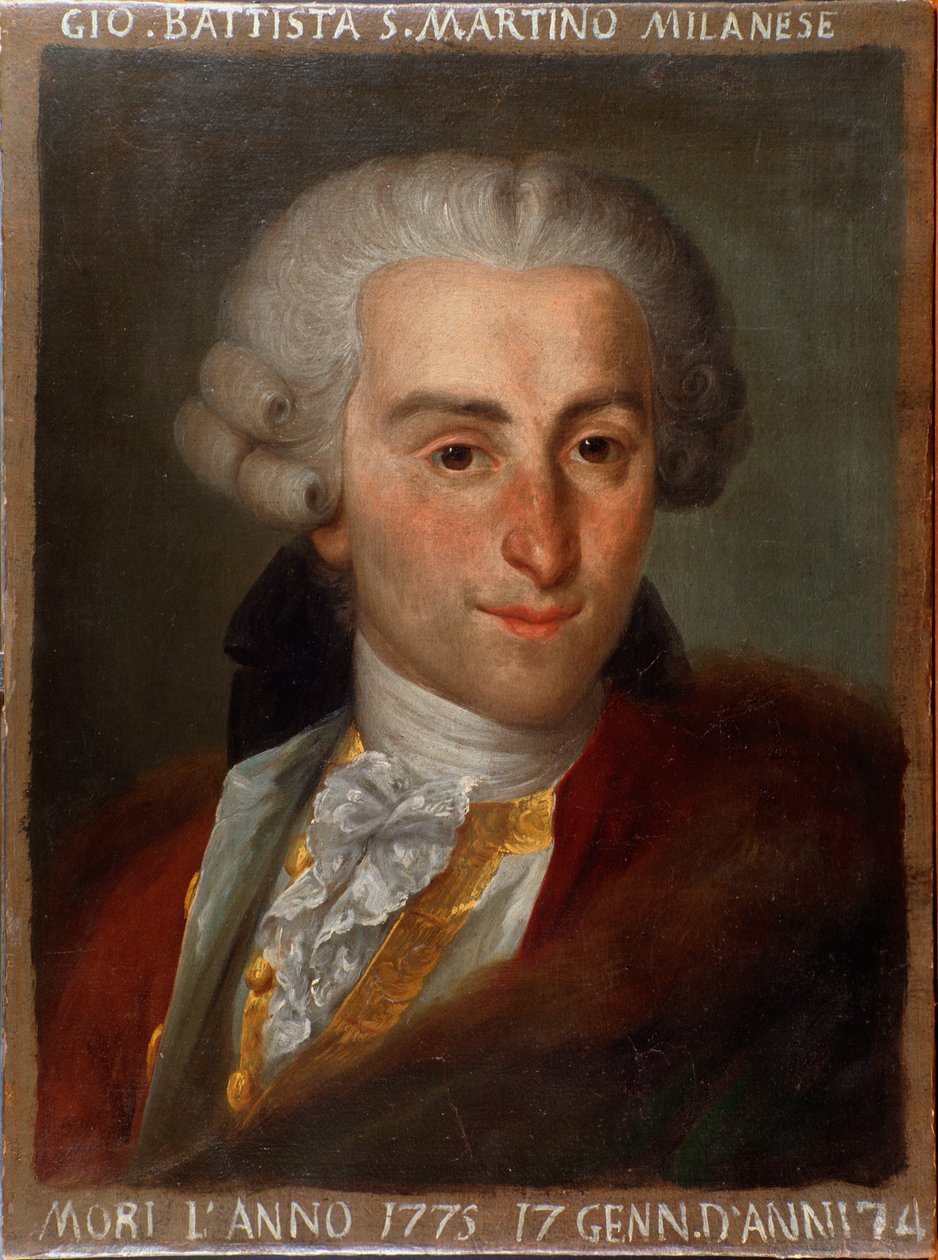 Porträtt av Giovanni Battista Sammartini (1700-1775), italiensk kompositör. av Italian School