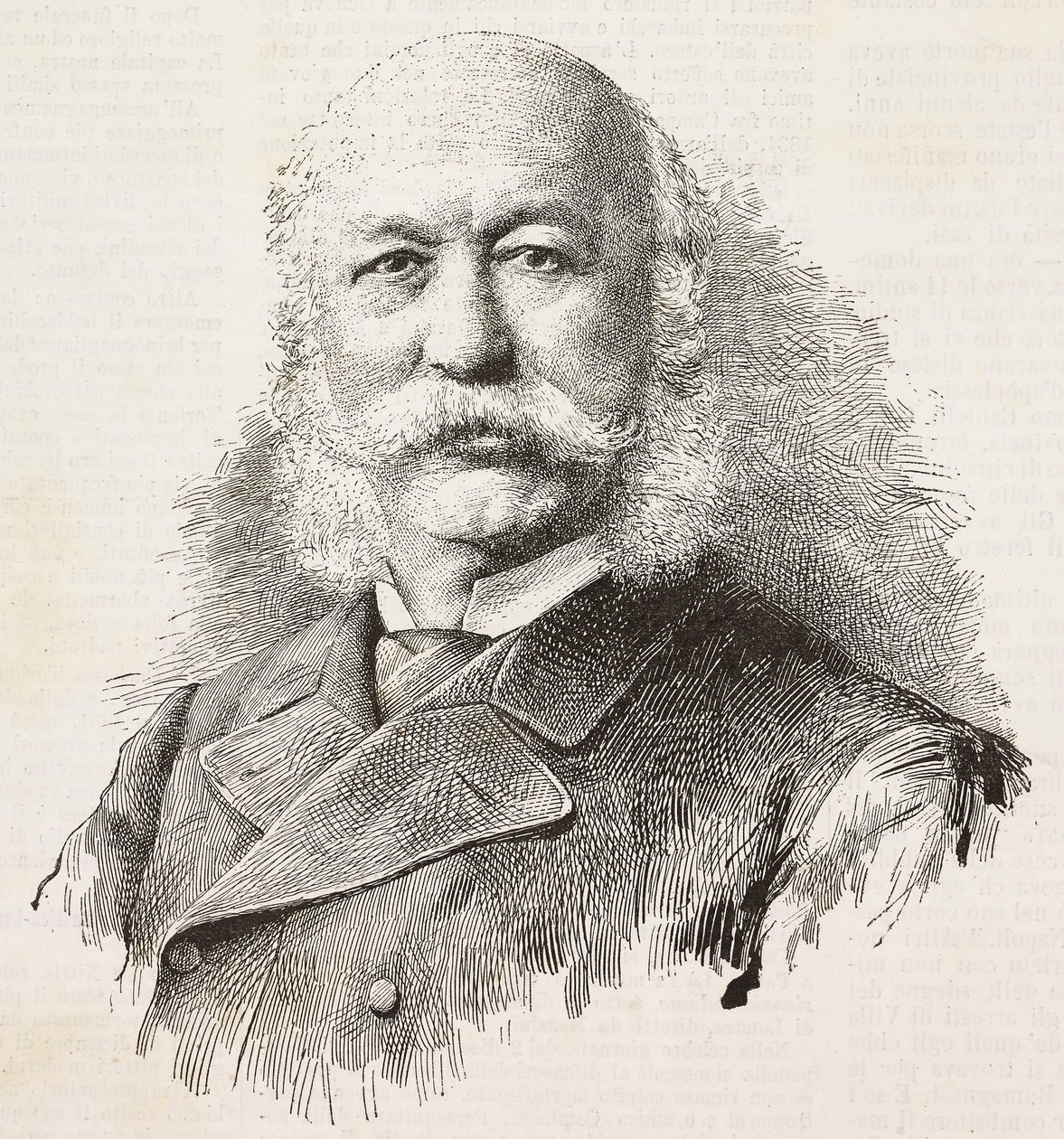 Porträtt av Girolamo Cantelli (1815-1884), italiensk patriot och politiker, gravyr från fotografi av Baroni och Gardelli, från L
