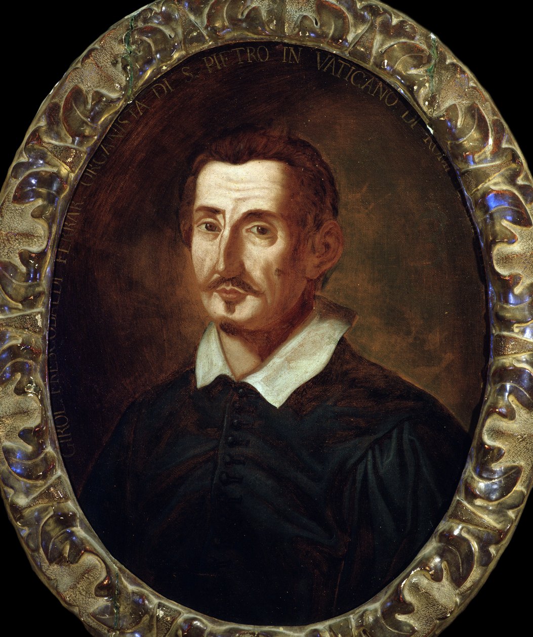 Porträtt av Girolamo Frescobaldi (1583-1643) italiensk kompositör av Italian School