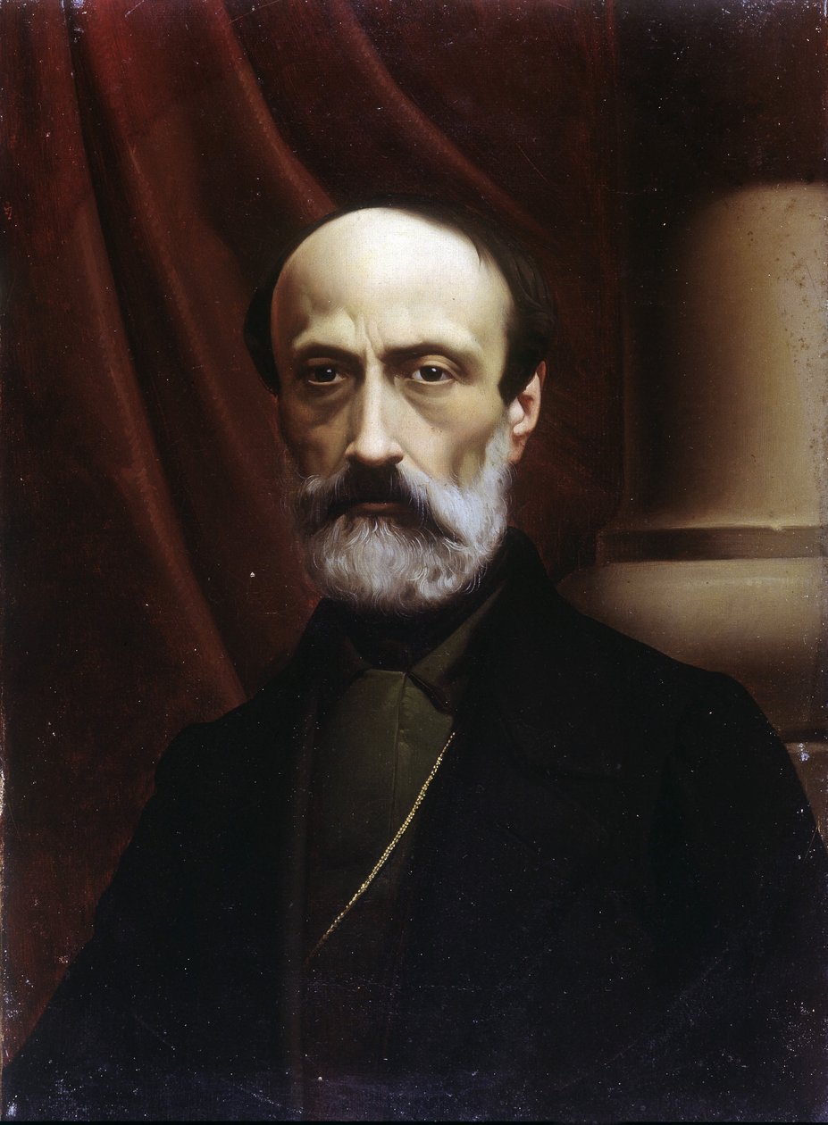 Porträtt av Giuseppe Mazzini (1805 eller 1808 - 1872). Oljemålning. Risorgimentos museum. Milano av Italian School