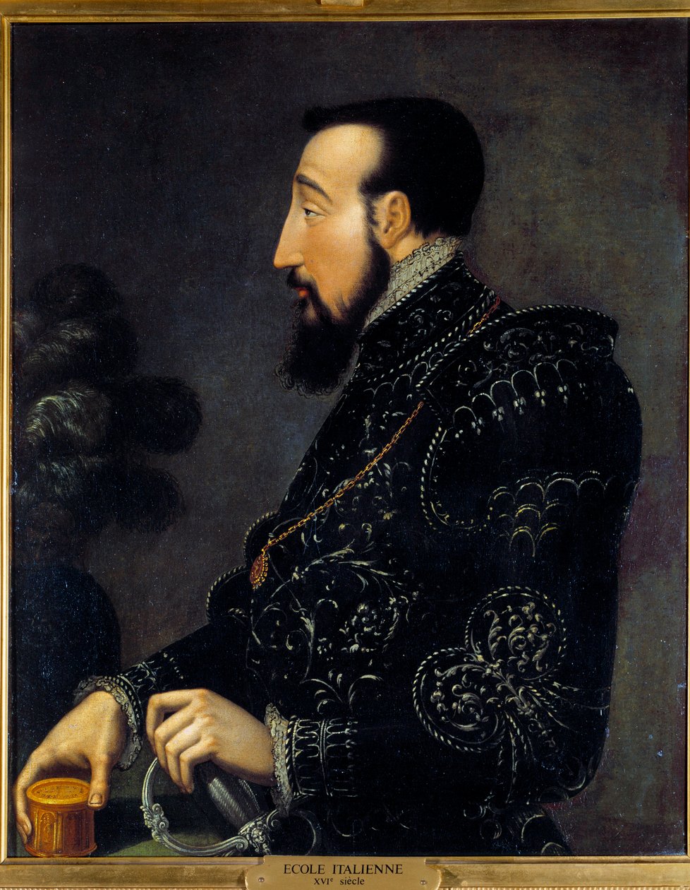 Porträtt av Henrik II, kung av Frankrike (1519-1559) Målning av den italienska skolan. 1500-talet. Sön 0,58x0,46 m Chantilly, museum Conde av Italian School