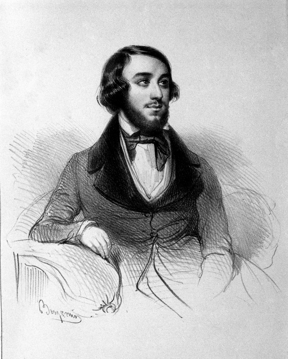 Porträtt av den italienska tenoren Mario Candia (1810 - 1883). av Italian School