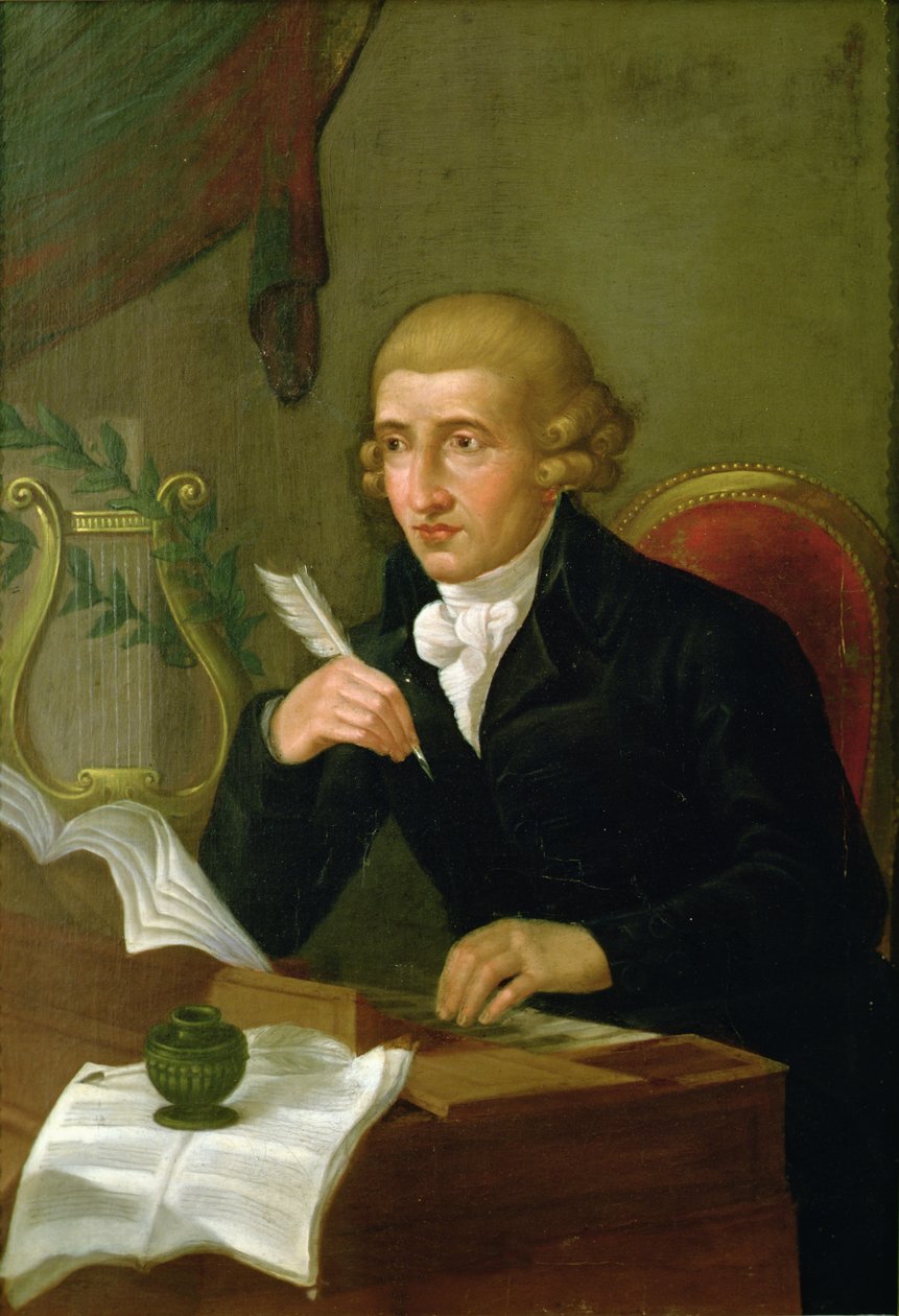 Porträtt av Joseph Haydn (1732 - 1809) (olja på duk) av Italian School