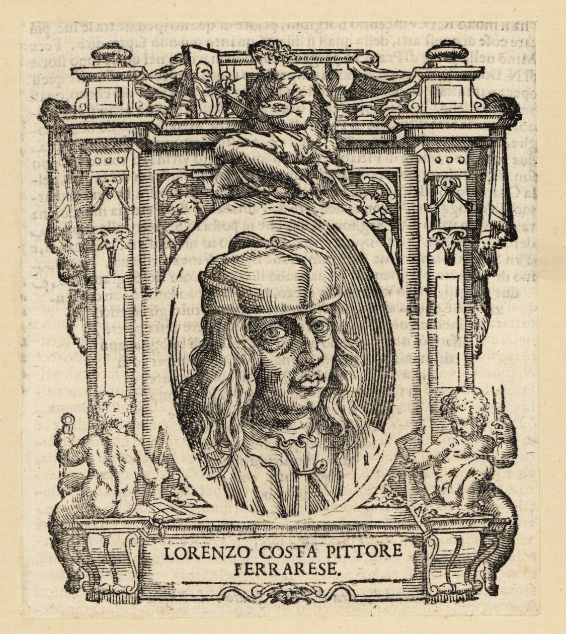 Porträtt av Lorenzo Costa, italiensk målare från renässansens Ferrara av Italian School