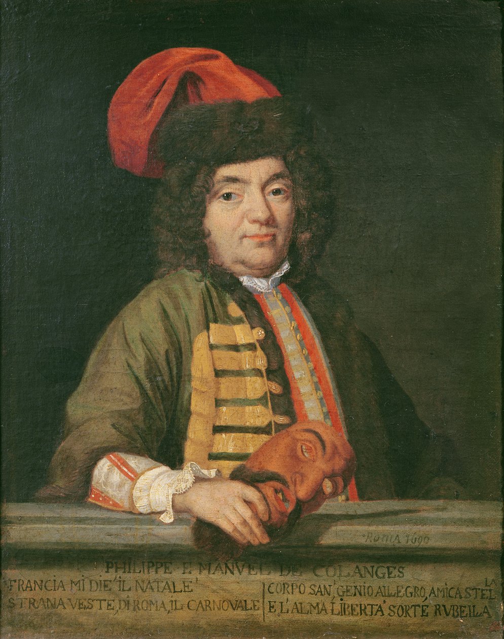 Porträtt av Philippe Emmanuel de Coulanges klädd för karneval, 1690 av Italian School