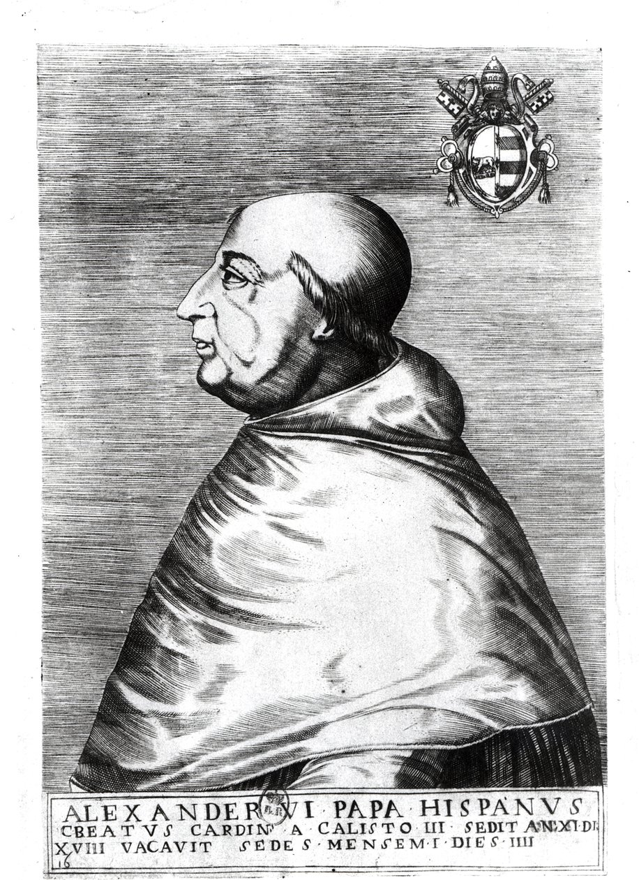 Porträtt av påven Alexander VI (1492-1503) 1500-1600-talet av Italian School