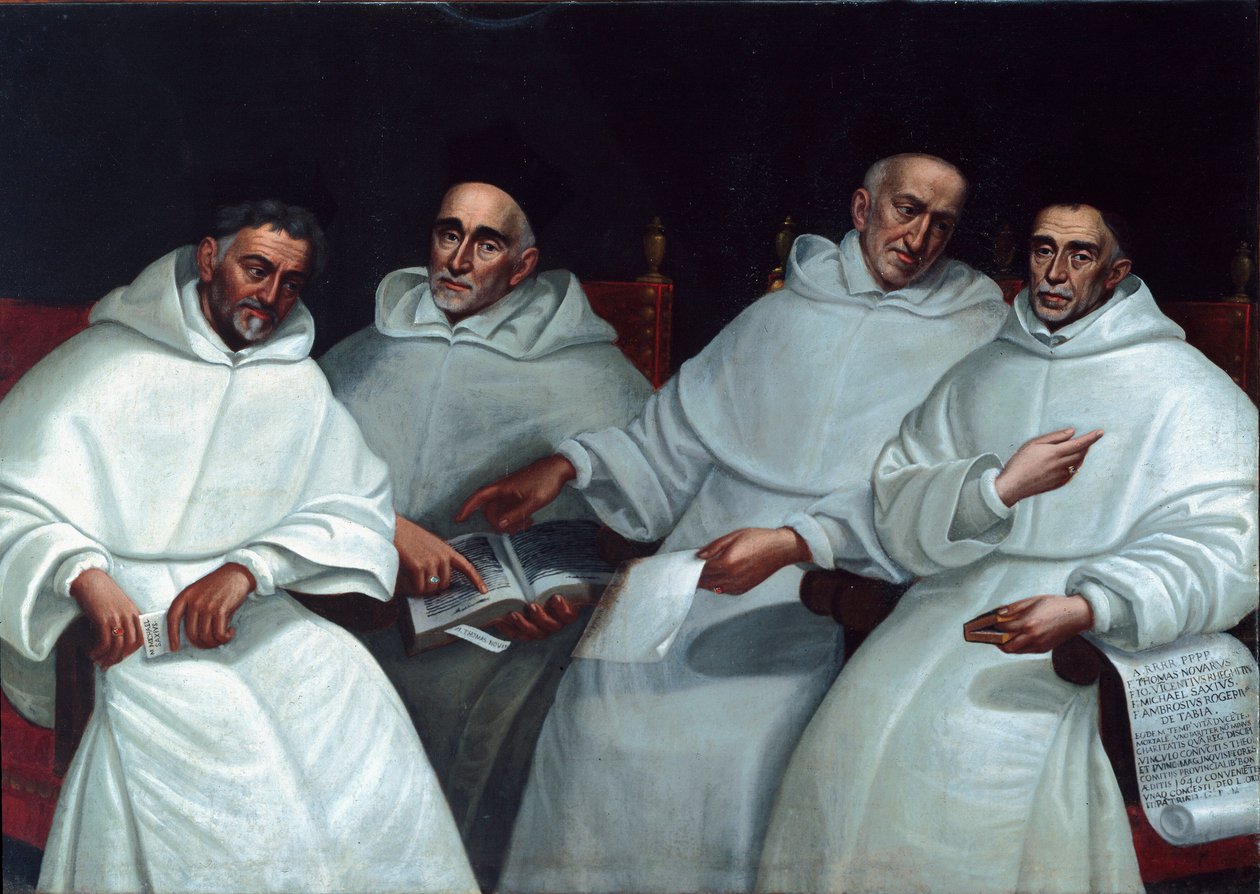 Porträtt av inkvisitorerna Michele Sasso, Tommaso Novaro, Vincenzo Regitudine, Ambrogio Roggeri Målning av Bolognesiska skolan. 1600-talet. Taggia, klostret San Domenico av Italian School