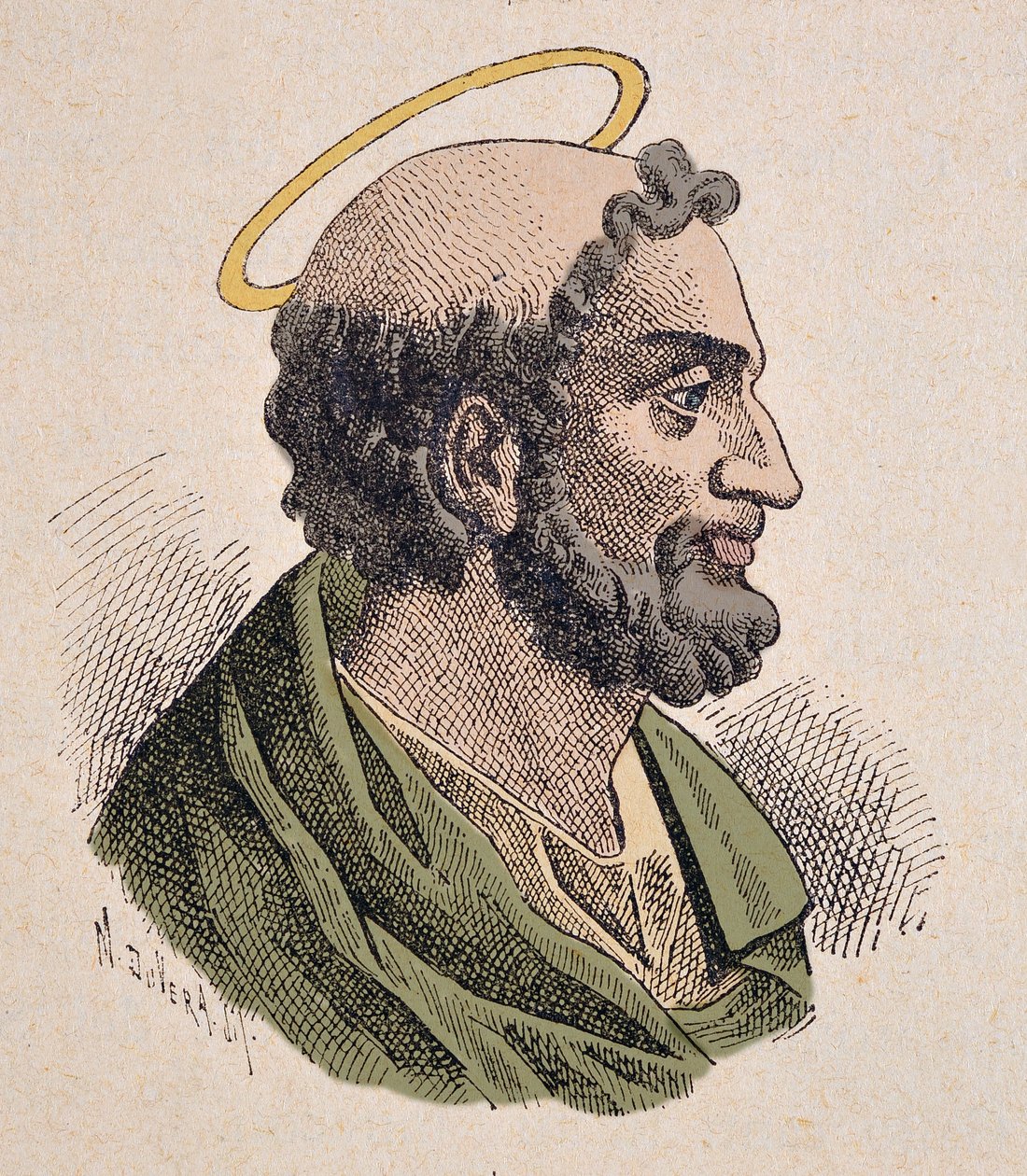 Porträtt av Saint Pierre (1er siecle), förste påven och biskopen av Roma. av Italian School