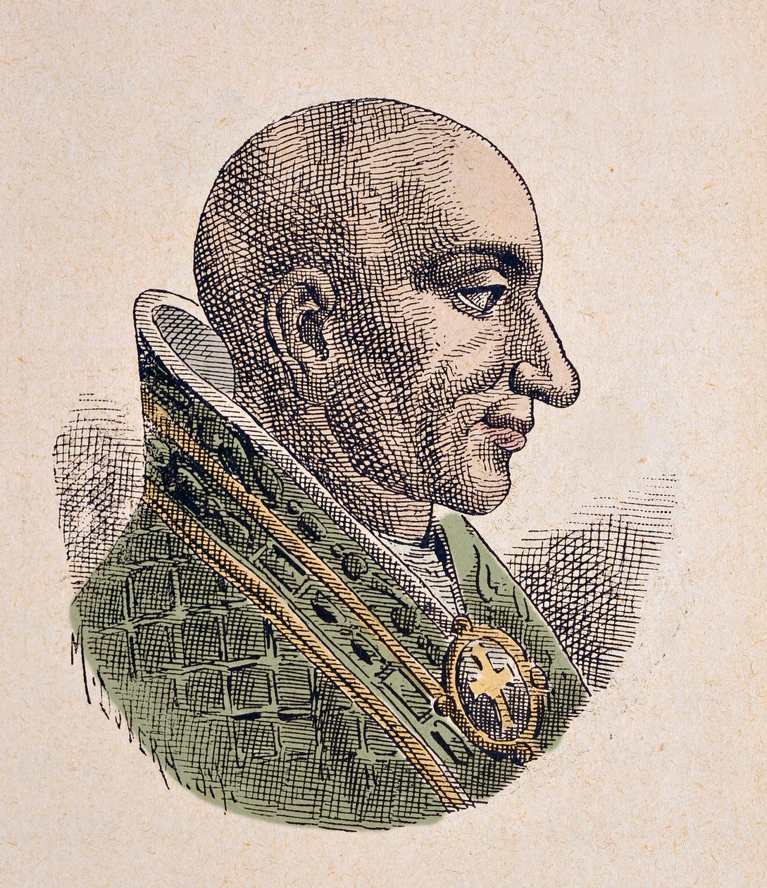 Porträtt av motpåven Christophore (ou Christophe, Christopher, Cristoforo, Christophorus) (903-904) av Italian School