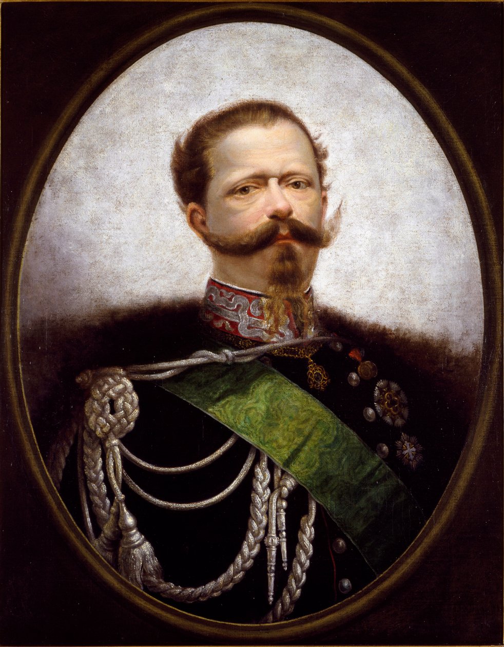 Porträtt av kungen av Italien Vittorio Emanuele II (Victor Emmanuel) (Victor-Emmanuel) (1820-1870) Anonym målning. 1800-talets privatsamling - Porträtt av kungen av Italien, Victor Emanuel II (Vittorio Emanuel II) (1820-1870). Anonym målning av Italian School