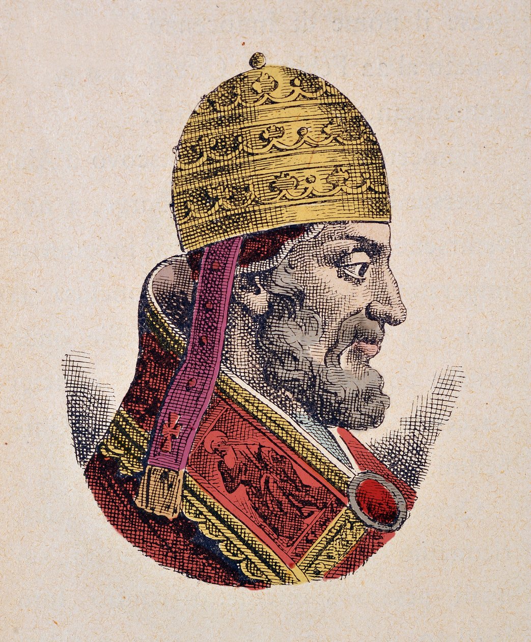Porträtt av påven Adrian V (Adrianus, Hadrianus av Hadrianus eller Adriano) (1276) av Italian School