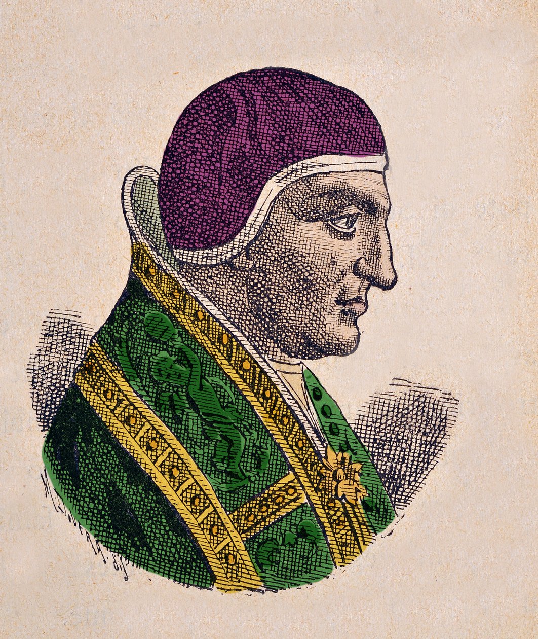 Porträtt av påven Agapet II (946-955) av Italian School