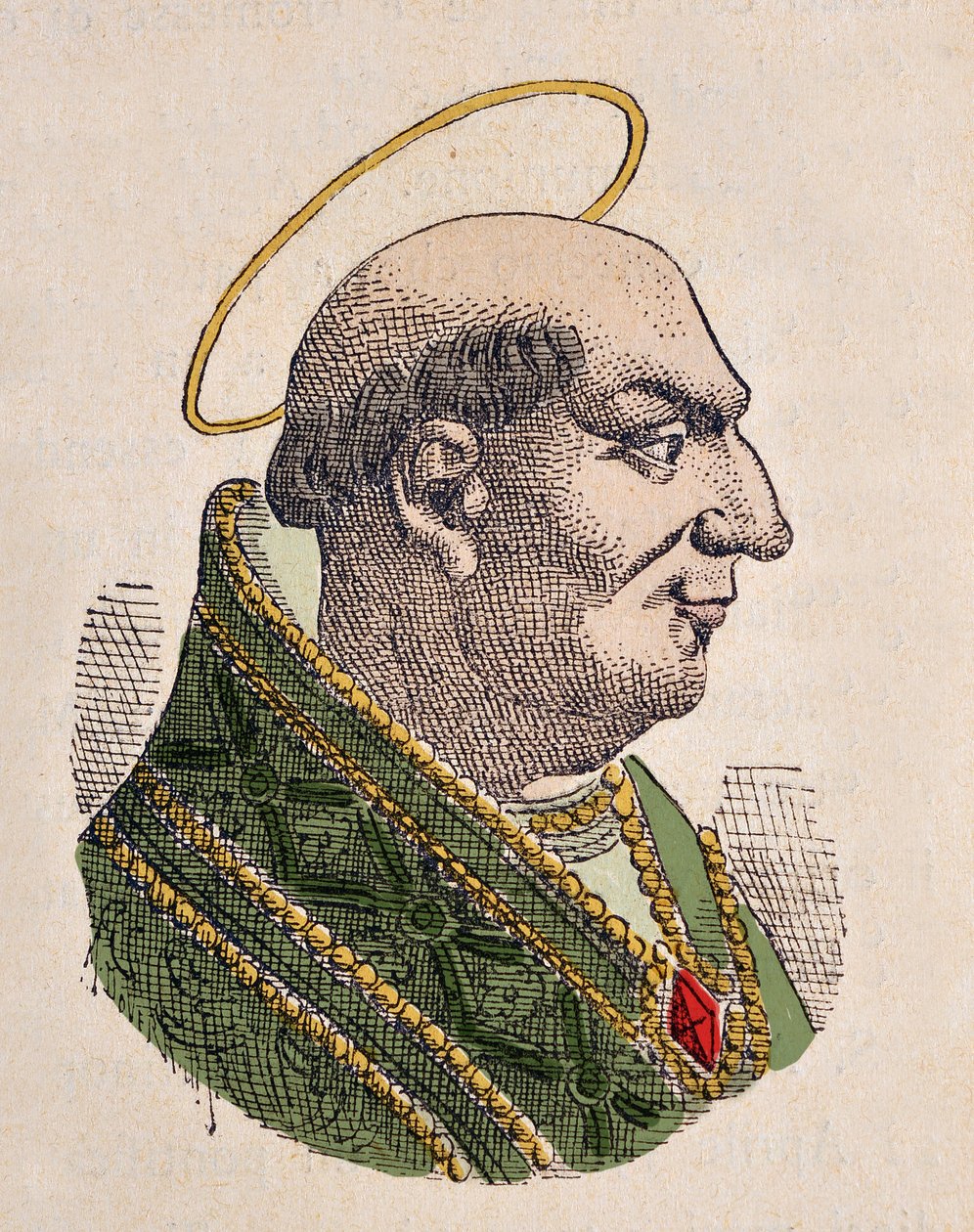 Porträtt av påven Agapet Ier (Agapit eller Agapetus eller Agapito I) (535-536) av Italian School