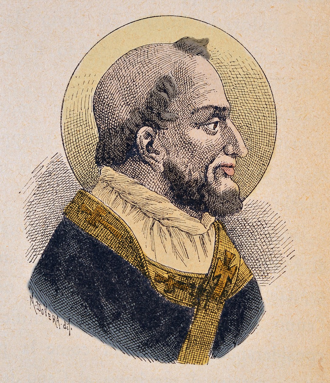 Porträtt av påven Anaclet (eller Clet eller Anenclet eller Anacletus eller anencletus eller cletus eller anacleto eller cleto eller anencleto) (ca. 76-88) av Italian School