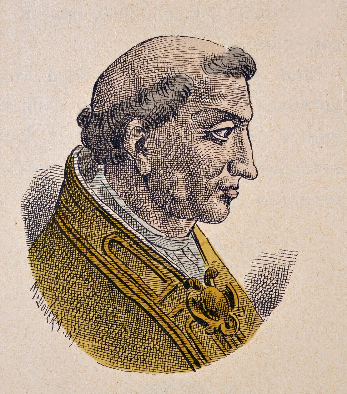 Porträtt av påven Benedikt III (855-858) av Italian School
