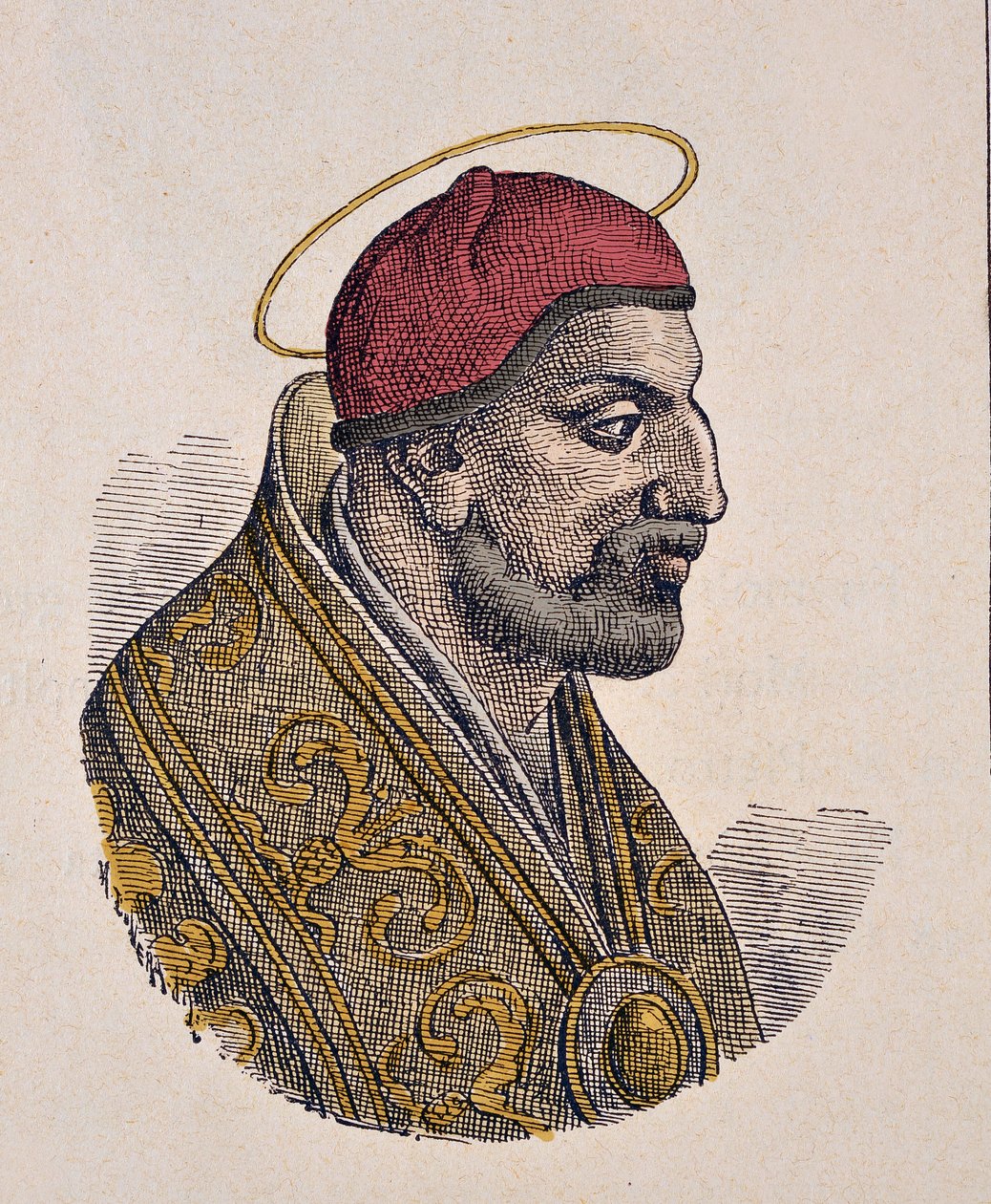 Porträtt av påven Benoit II (Benedict eller Benedetto eller Benedictus) (684-685) av Italian School