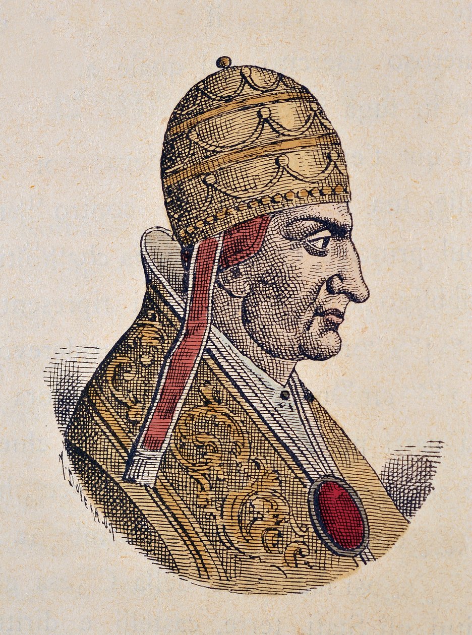 Porträtt av påven Benoit IX (benedetto, Benedictus eller Benedictus) (1032-1044) av Italian School