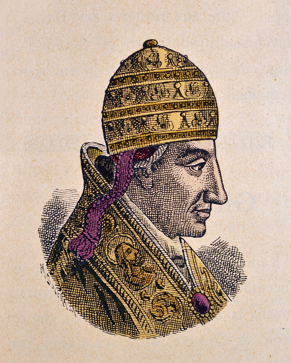 Porträtt av påven Benoit VII (benedetto, Benedictus eller Benedictus) (974-983) av Italian School