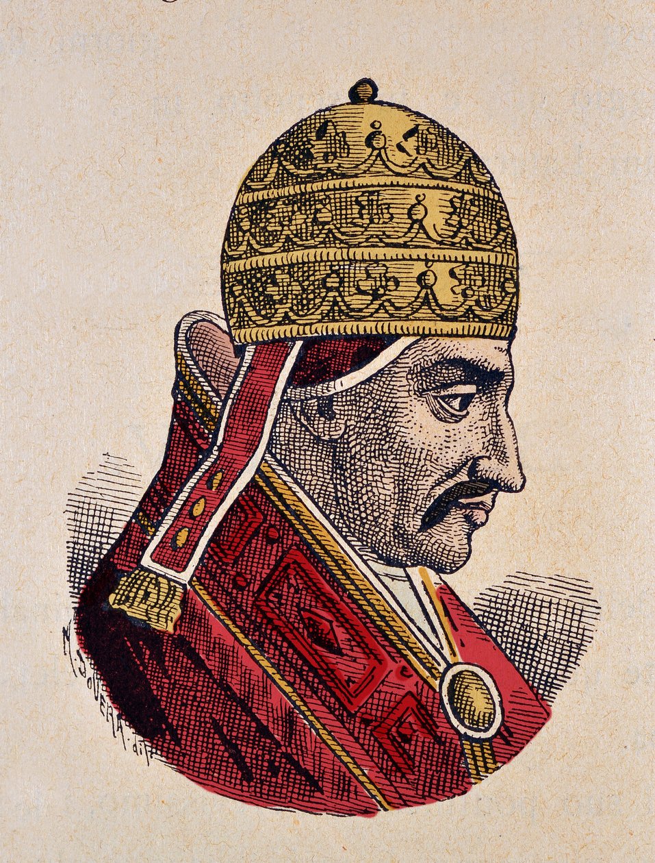 Porträtt av påven Benoit VI (benedetto, Benedictus eller Benedictus) (973-974) av Italian School