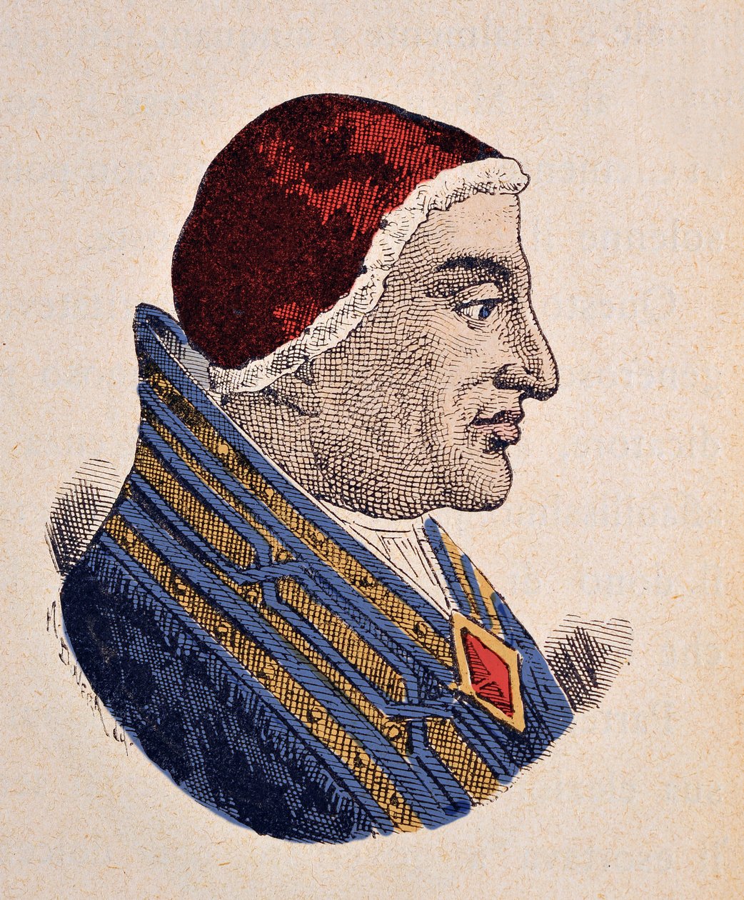 Porträtt av påven Benedikt XII (1334-1342) av Italian School