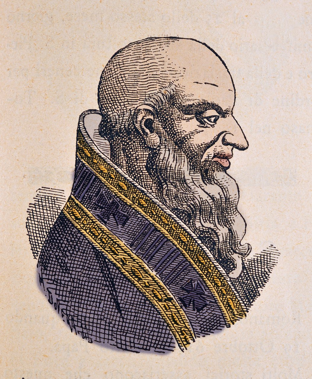 Porträtt av påven Boniface III (Bonifacius eller Bonifacio) (607-608) av Italian School