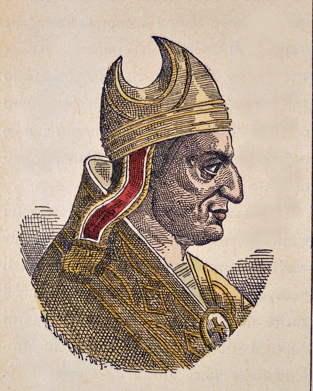 Porträtt av påven Boniface IV (Bonifacius eller Bonifacio) (608-615) av Italian School