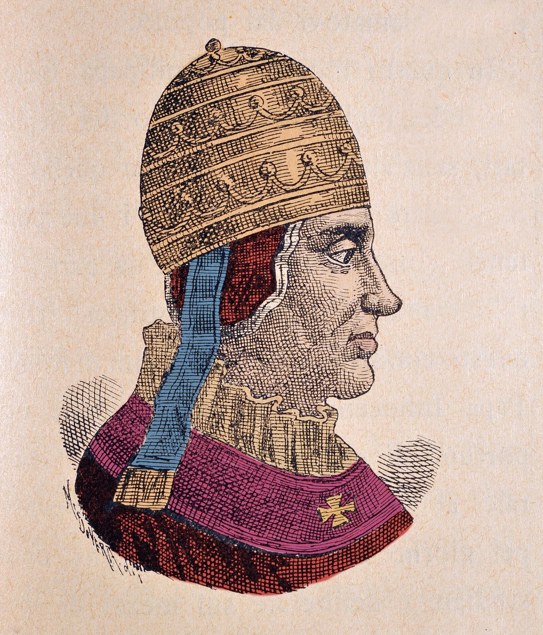 Porträtt av påven Bonifatius IX (Bonifacius eller Bonifacio) (1389-1404) av Italian School