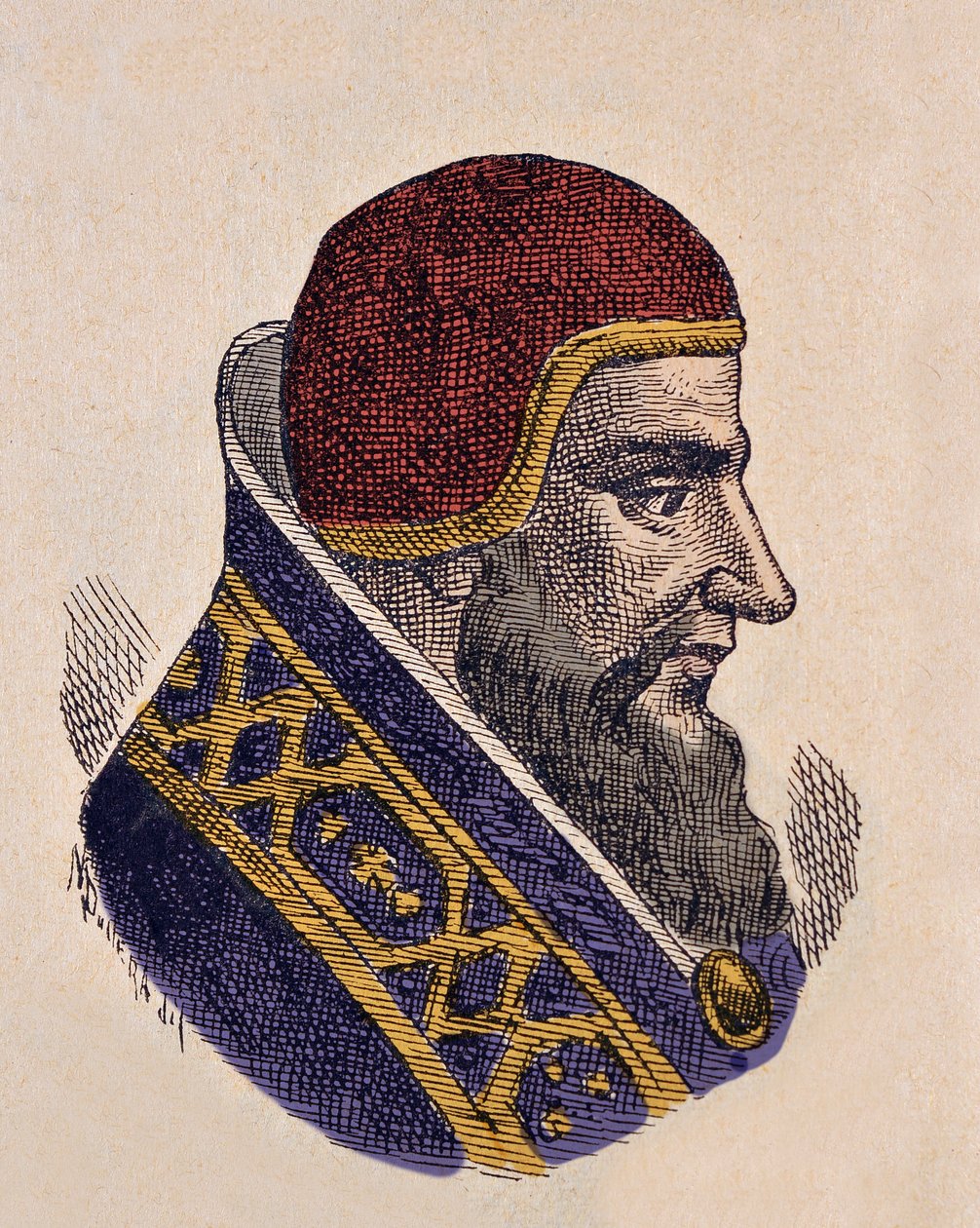 Porträtt av påven Damasus II (1048) av Italian School