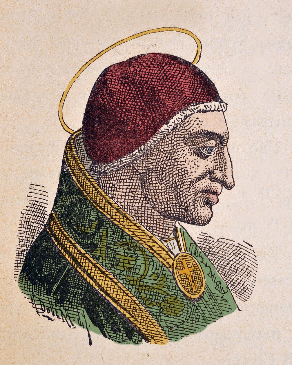 Porträtt av påven Denys (Dionysius eller Dionisio) (259-268) av Italian School