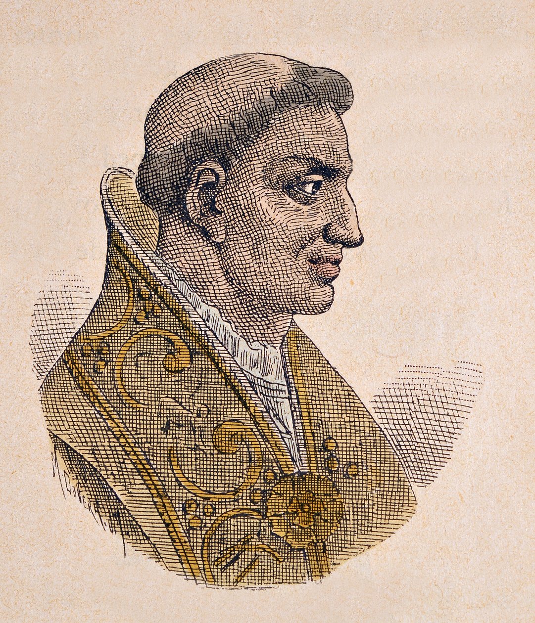 Porträtt av påven Etienne II (Stephen, stefano eller Stephanus) (752-757) av Italian School