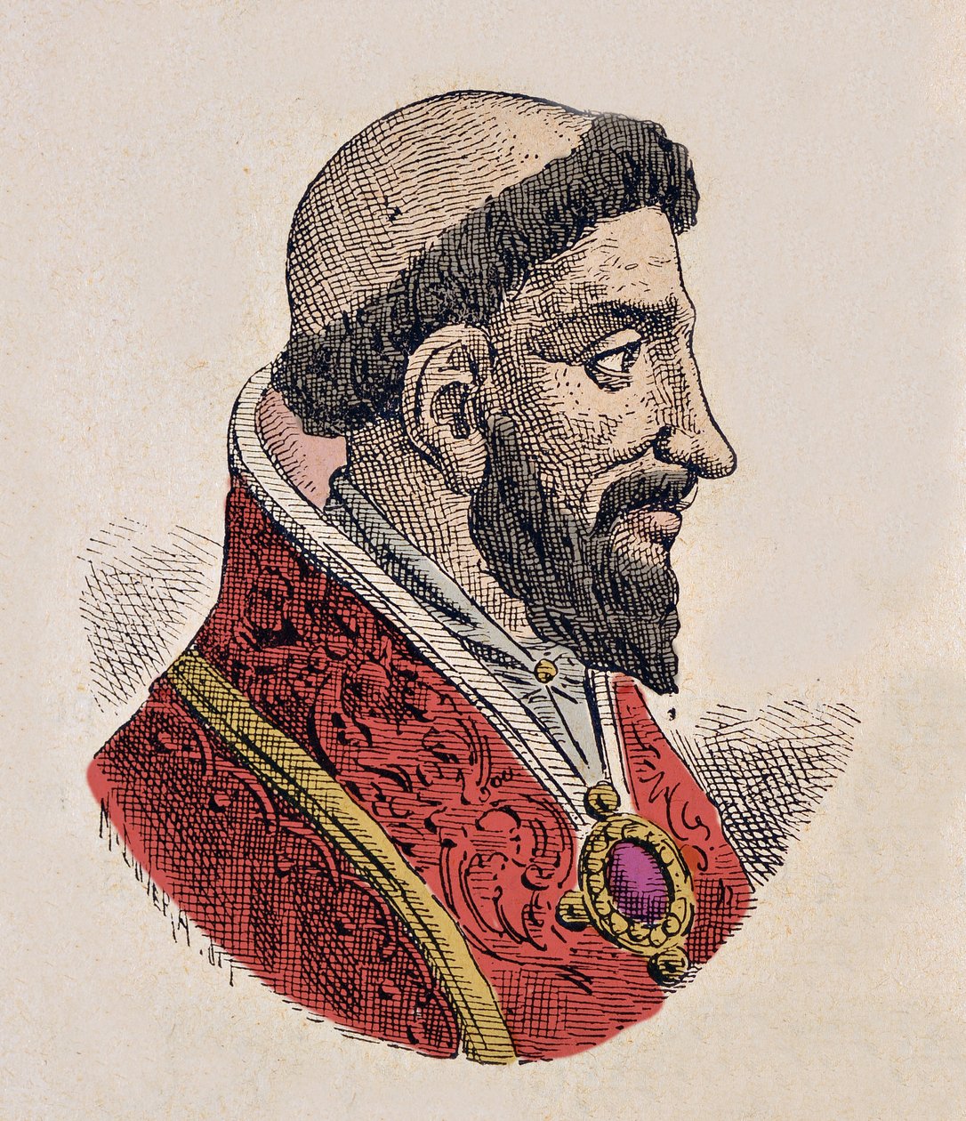 Porträtt av påven Etienne VIII (Stephen, stefano eller Stephanus) (939-942) av Italian School