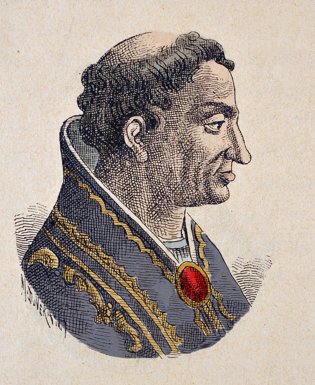 Porträtt av påven Eugene II (Eugenio, Eugenius) (824-827) av Italian School