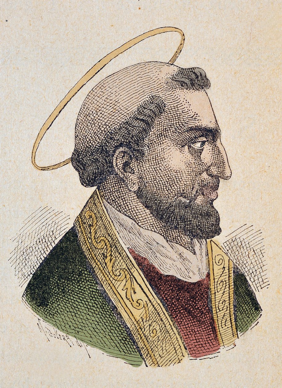 Porträtt av påven Evariste (Evaristus eller Evaristo I) Ier (97-107) av Italian School