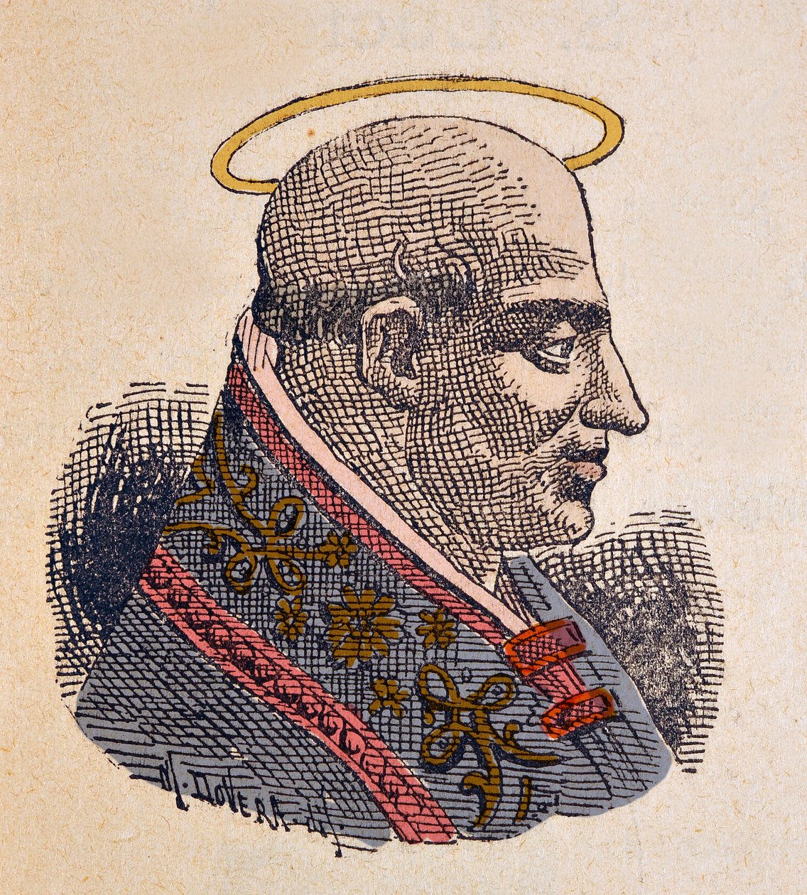 Porträtt av påven Fabien (Fabian eller Fabiano eller Fabianus) (236-250) av Italian School