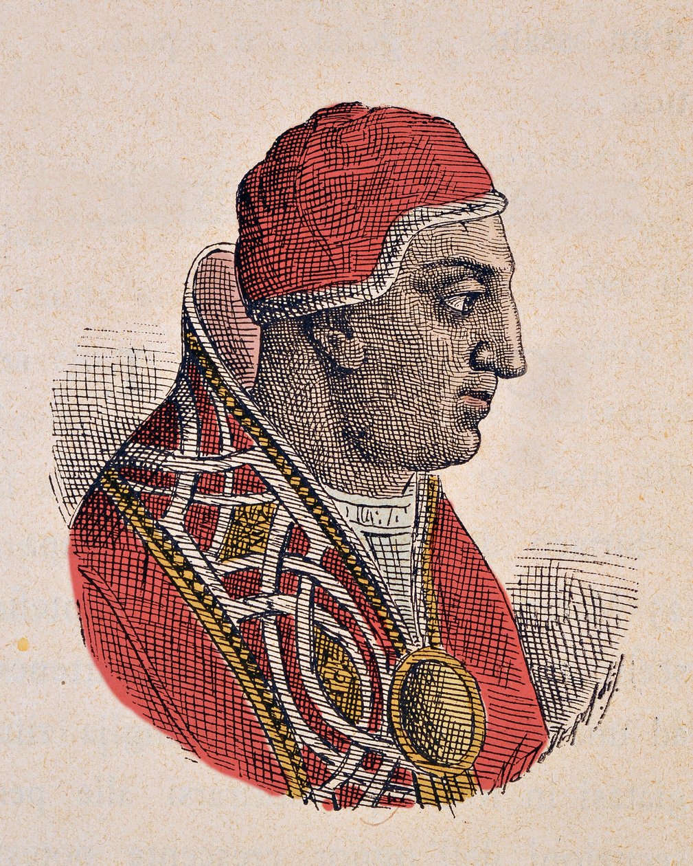 Porträtt av påven Gregoire II (Gregorio eller Gregorius) (715-731) av Italian School