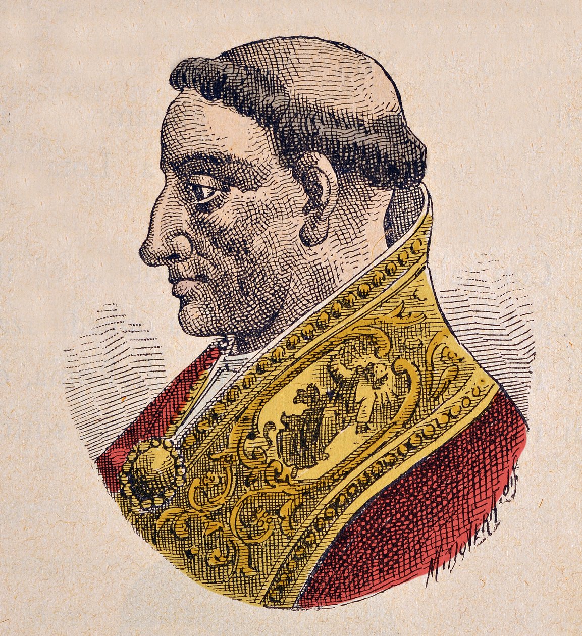 Porträtt av påven Gregoire IV (Gregorio, Gregorius eller Gregorius) (827-844) av Italian School