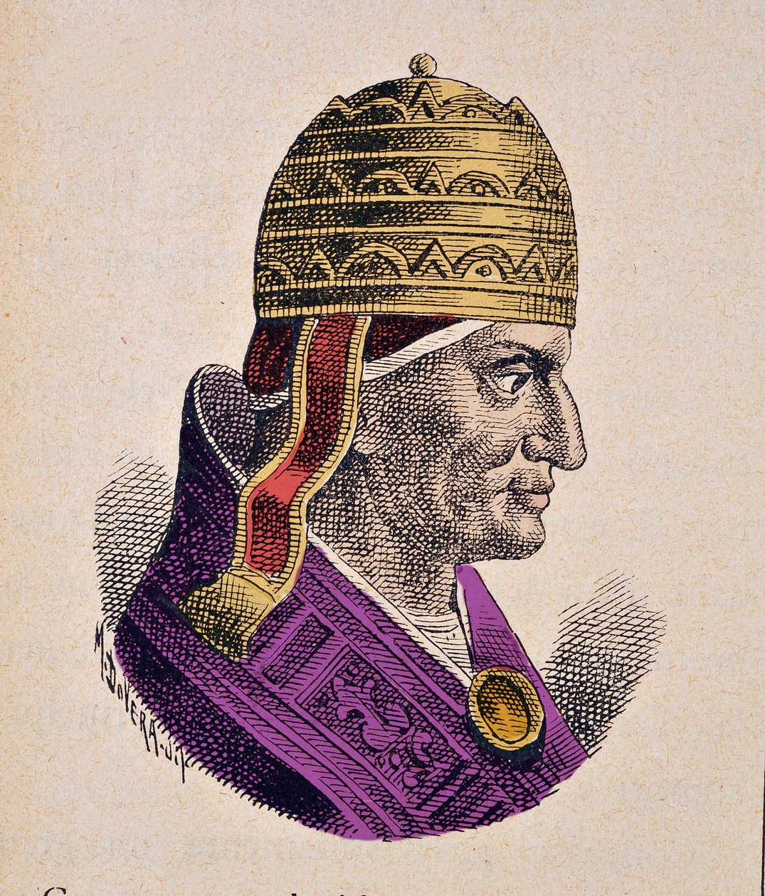Porträtt av påven Gregoire IX (Gregorio, Gregorius eller Gregorius) (1227-1241) av Italian School
