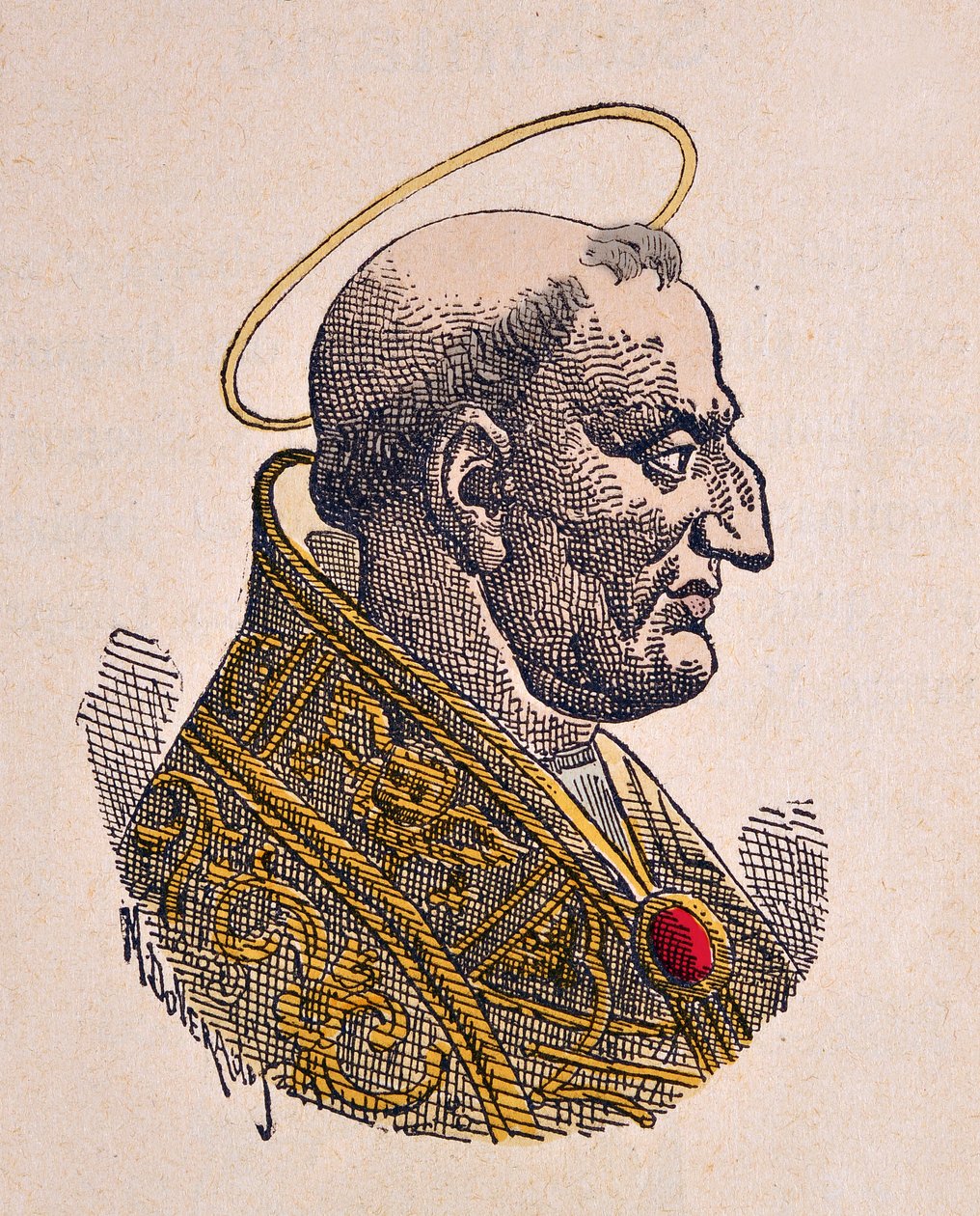Porträtt av påven Gregoire Ier le Grand (Gregorius den store eller Gregorio Magno eller Gregorius Magnus) (590-604) av Italian School