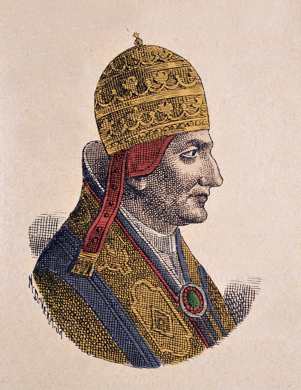 Porträtt av påven Gregoire VIII (Gregorio, Gregorius eller Gregorius) (1187) av Italian School