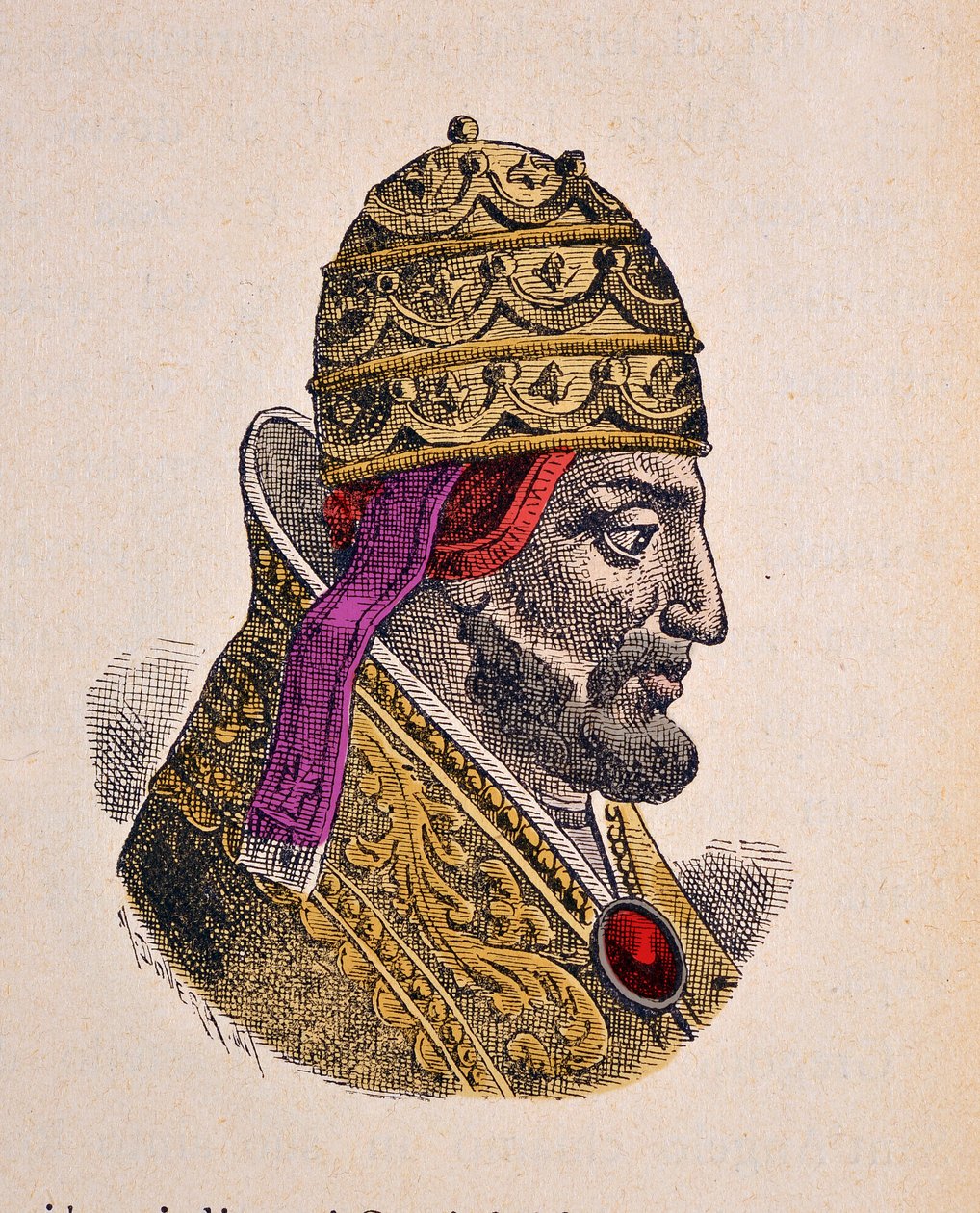 Porträtt av påven Gregoire VII (Gregorio, Gregorius eller Gregorius) (1073-1085) av Italian School