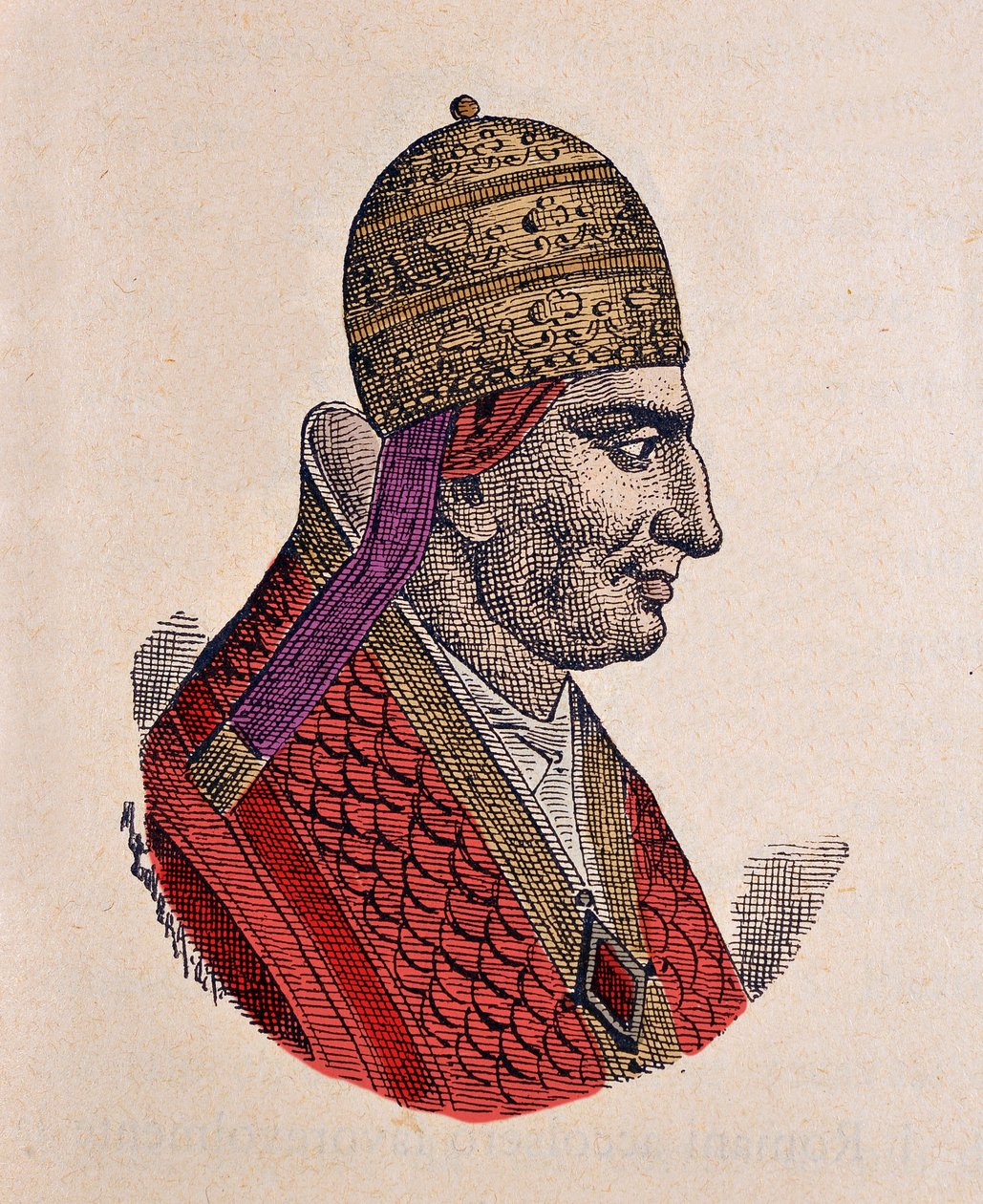 Porträtt av påven Gregoire VI (Gregorio, Gregorius eller Gregorius) (1045-1046) av Italian School